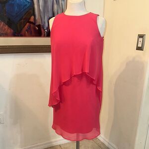 Ralph Lauren Pink Chiffon Sleeveless Layered Dress Size 2P